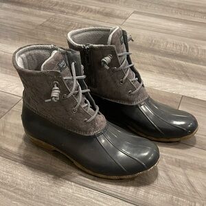 Sperry Women's Charcoal and Black Winter Boots Size 10